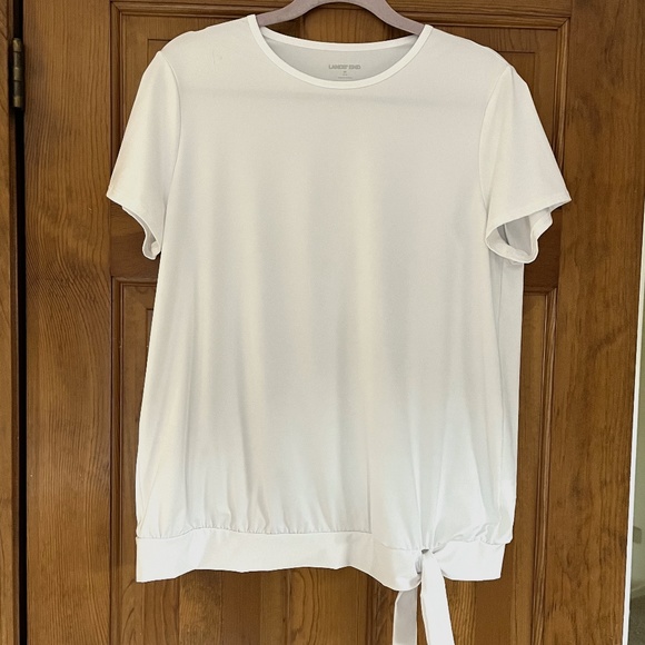Lands'End White Swim Tee ~UV Protection Rash Guard ~ Med. - Picture 1 of 2